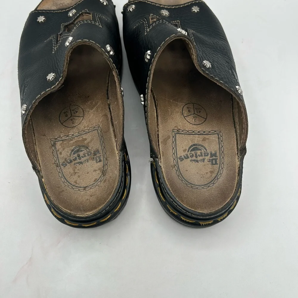 RARE vintage Dr Marten Star Cut Out Studded Slides Made In England Dunnet Sandal - Picture 12 of 17